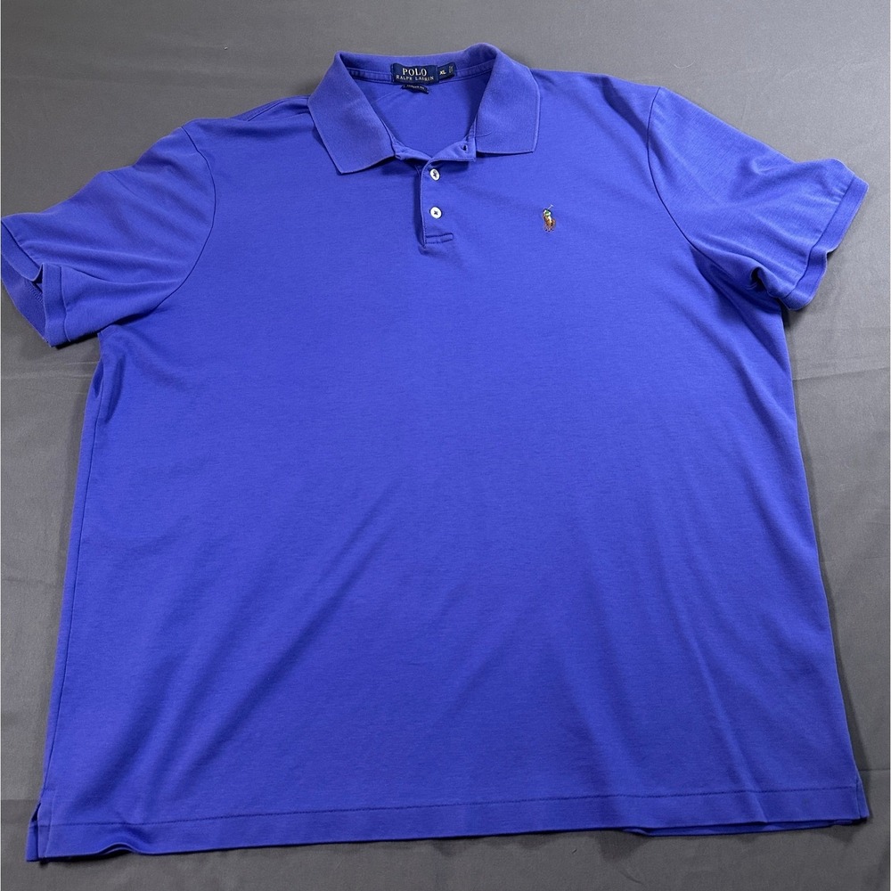 Polo Ralph Lauren Mens XL Blue Classic Fit Short Sleeve Pony Logo Polo Shirt